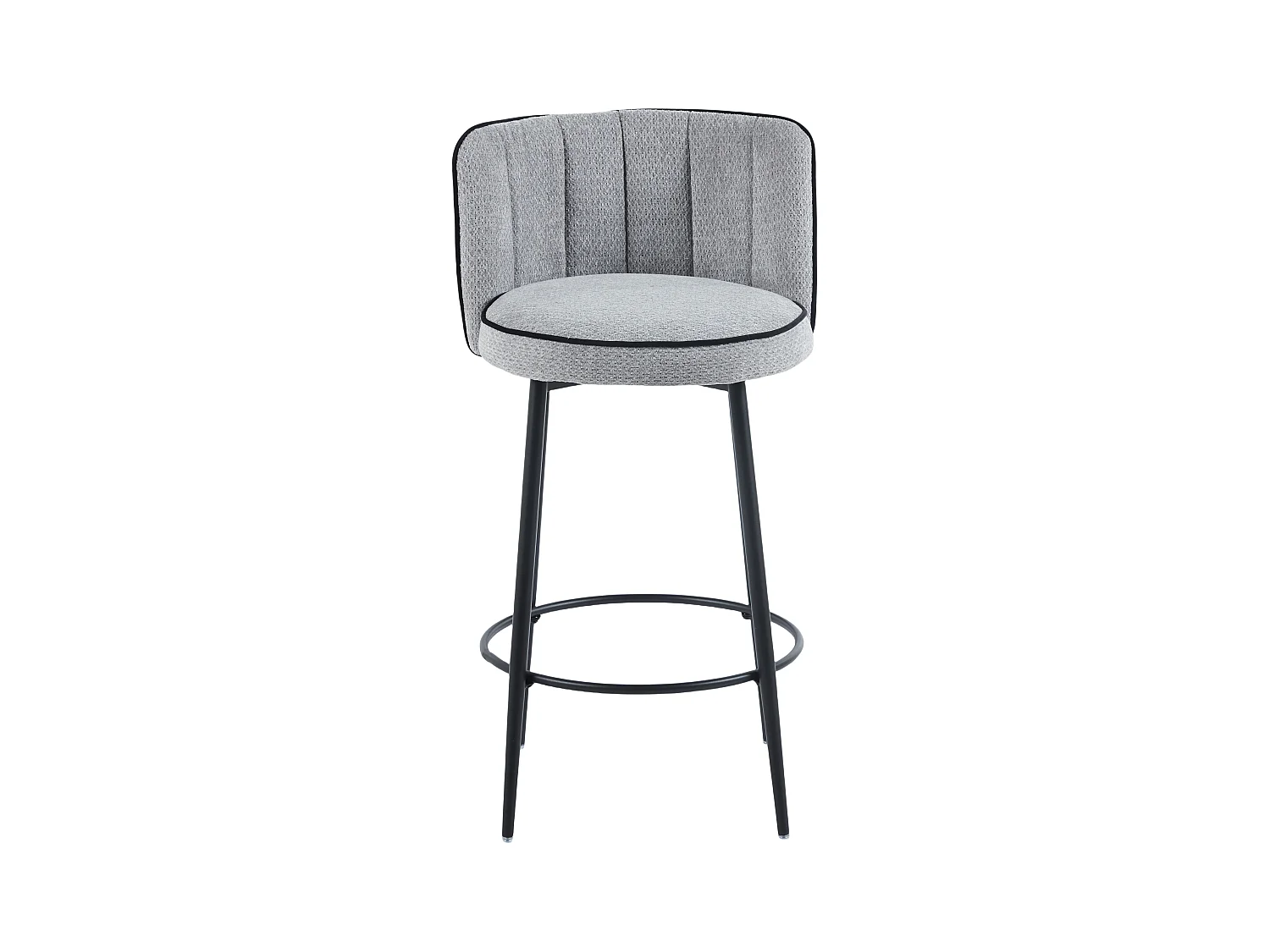 Lot de 2 tabourets de bar CATHY pied métal noir