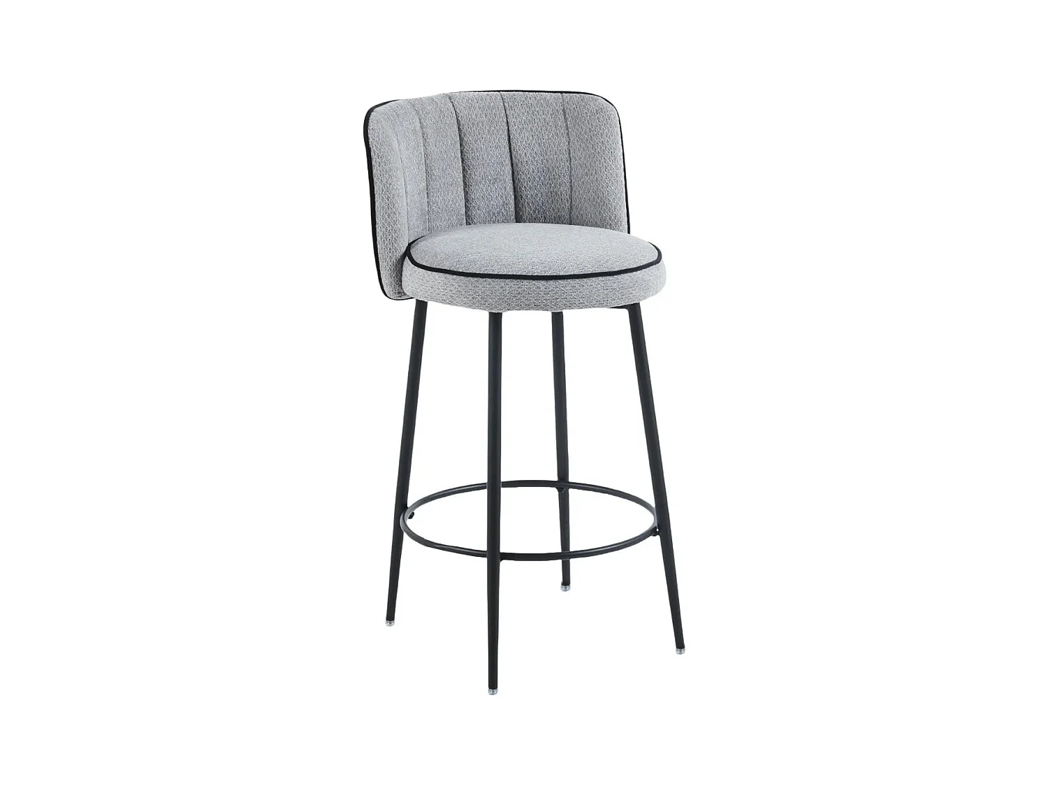 Lot de 2 tabourets de bar CATHY pied métal noir