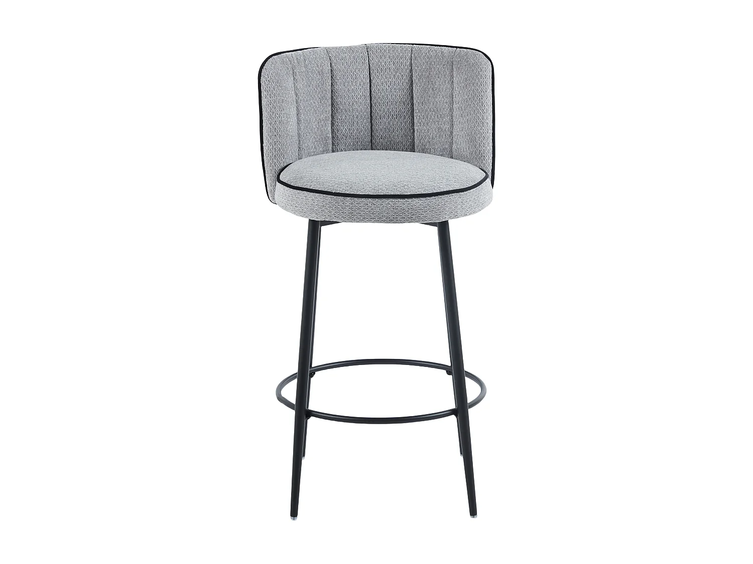 Lot de 2 tabourets de bar CATHY pied métal noir