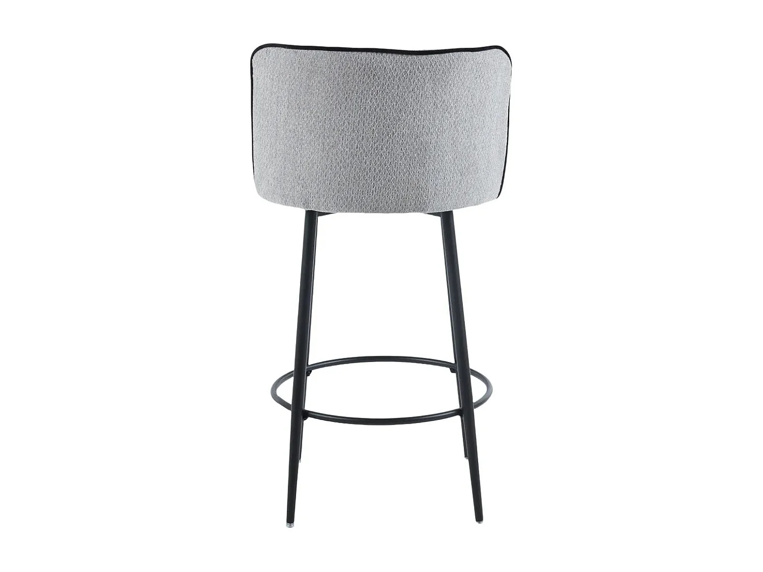 Lot 2 Tabourets de Bar Cathy Gris Pieds Métal Noir