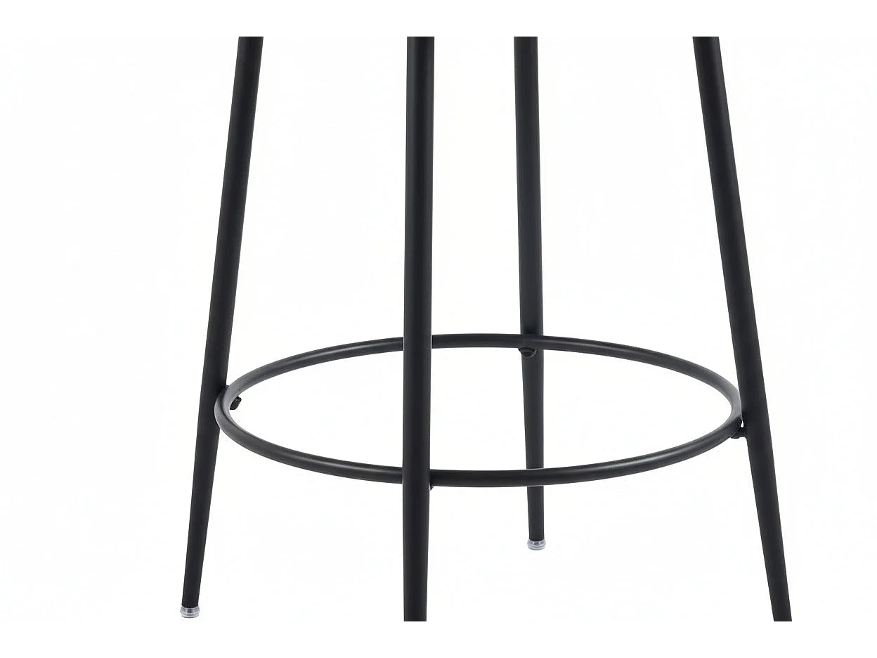 Lot 2 Tabourets de Bar Cathy Gris Pieds Métal Noir
