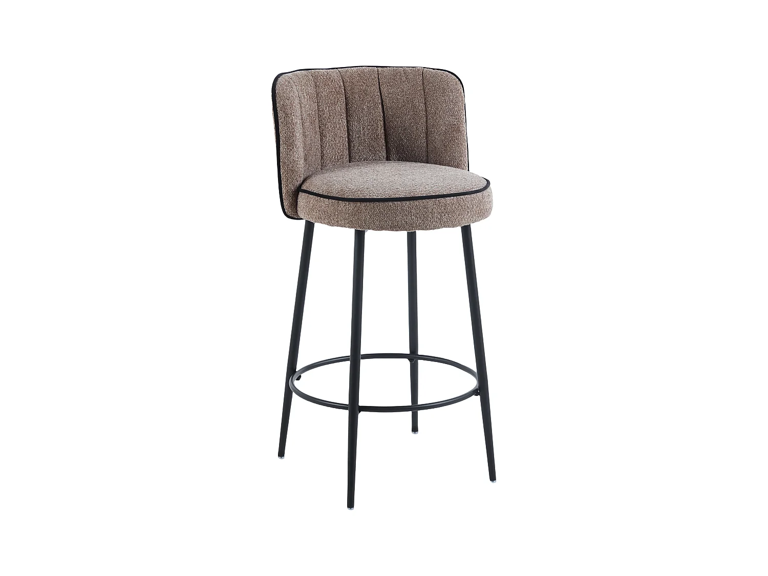 Lot de 2 tabourets de bar CATHY pied métal noir