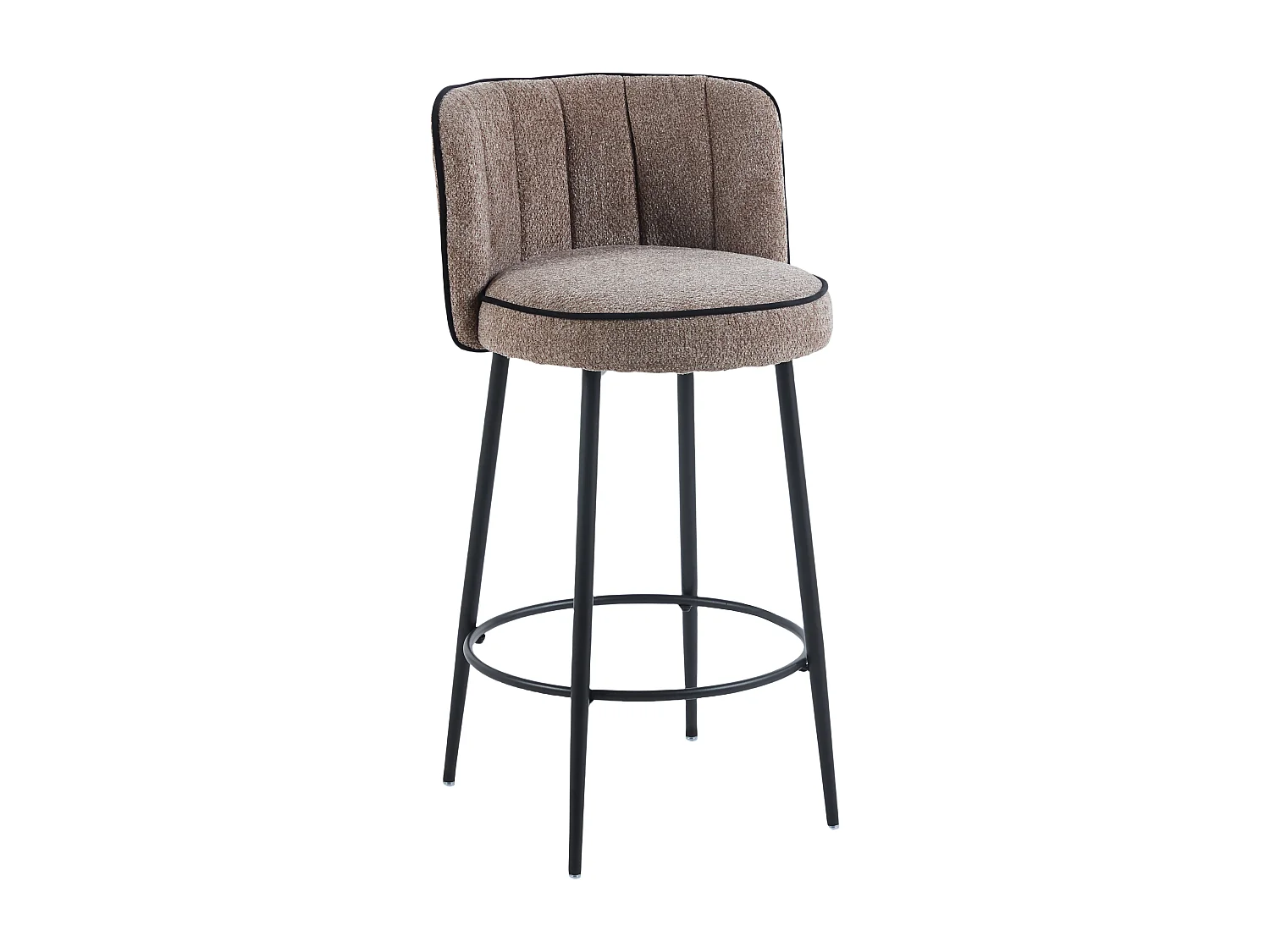 Lot de 2 tabourets de bar CATHY pied métal noir