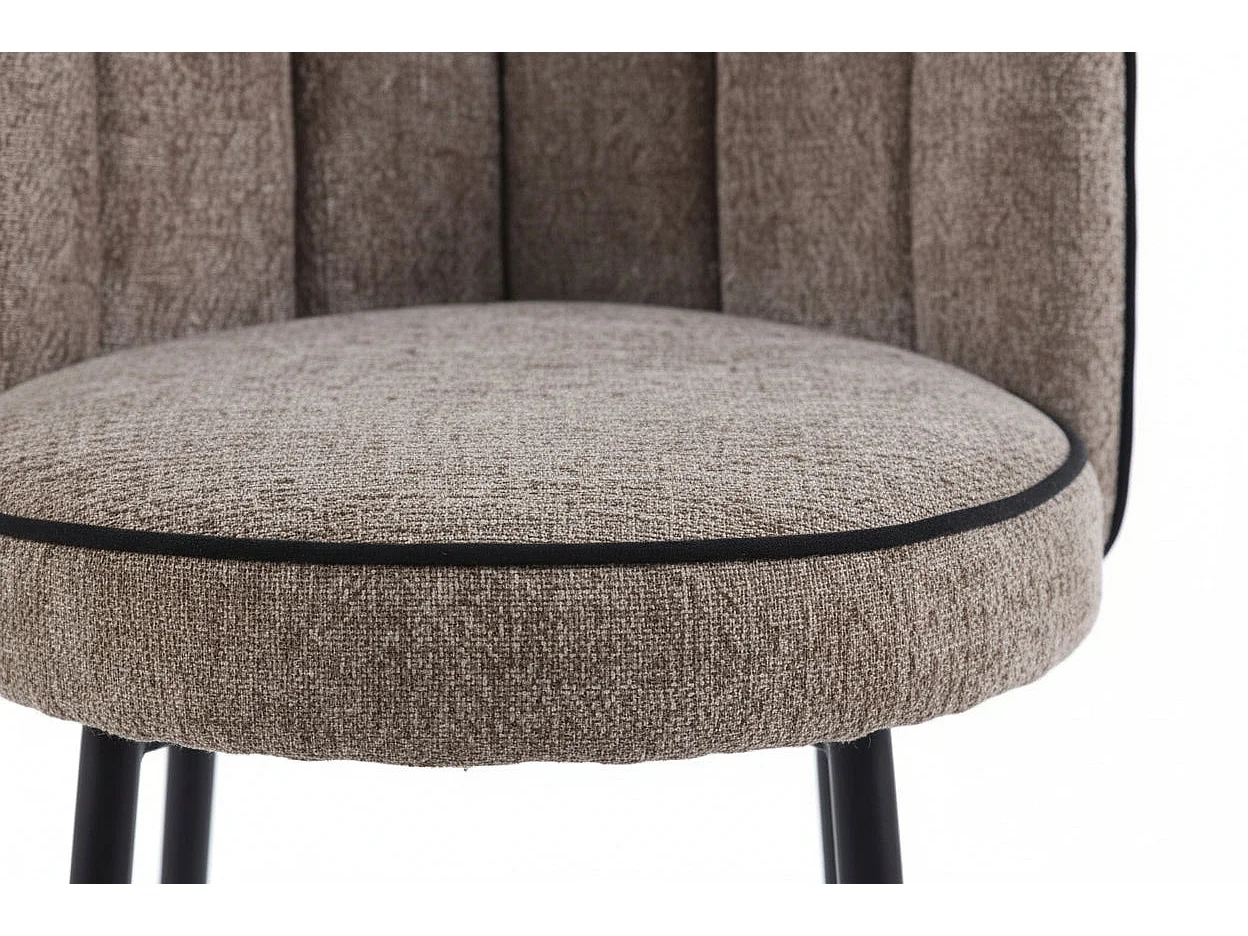 Lot 2 Tabourets de Bar Cathy Taupe Pieds Métal Noir