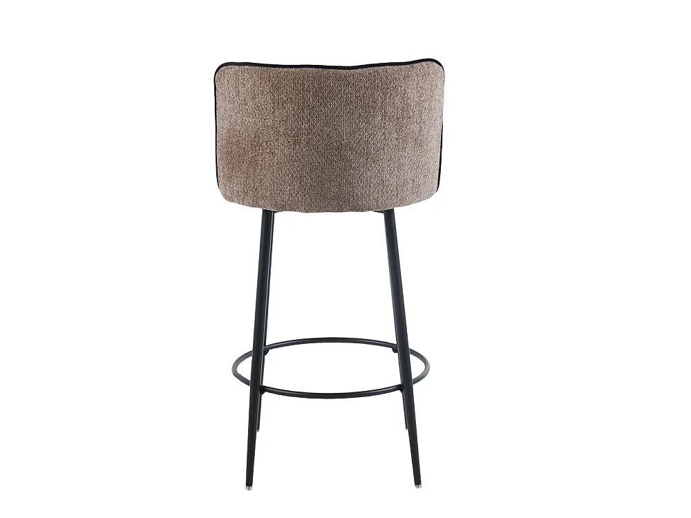 Lot 2 Tabourets de Bar Cathy Taupe Pieds Métal Noir