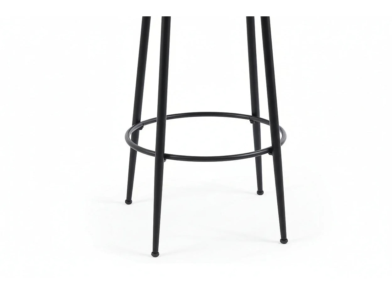 Lot 2 Tabourets de Bar Cathy Taupe Pieds Métal Noir