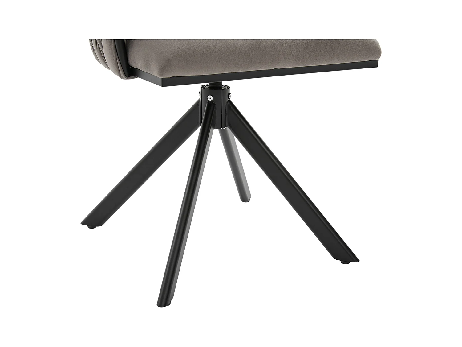 Lot de 2 chaises de salle à manger en velours gris avec fonction pivotante et pieds en métal noir