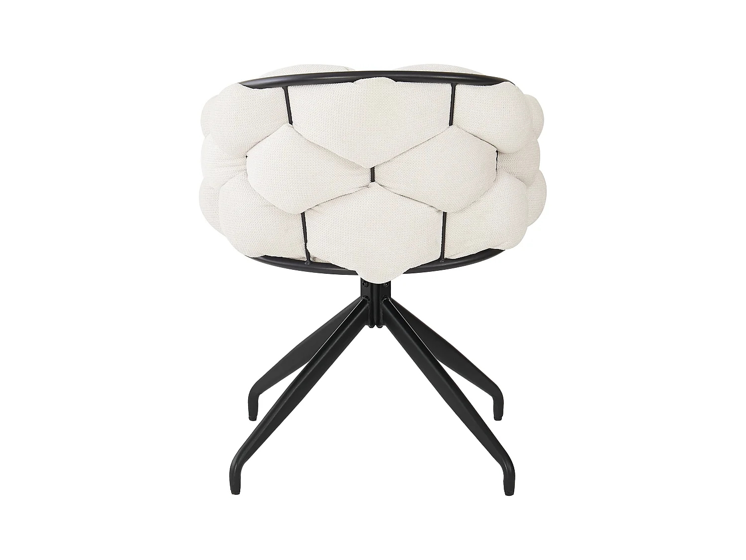 Lot de 2 chaises de salle à manger pivotantes avec dossier, structure en métal noir - velours beige