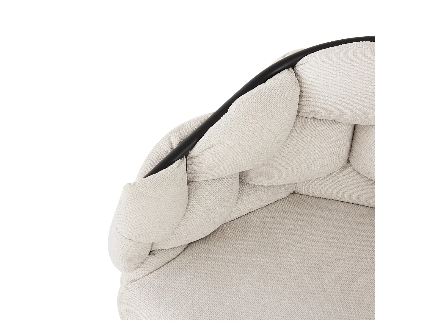 Lot de 2 chaises de salle à manger pivotantes avec dossier, structure en métal noir - velours beige