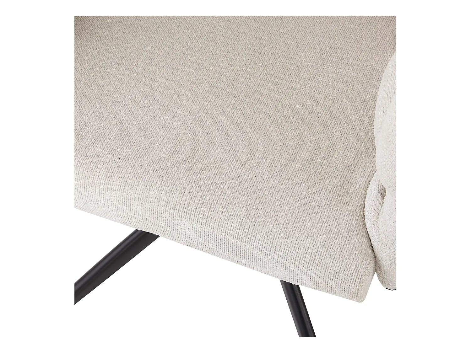 Lot de 2 chaises de salle à manger pivotantes avec dossier, structure en métal noir - velours beige