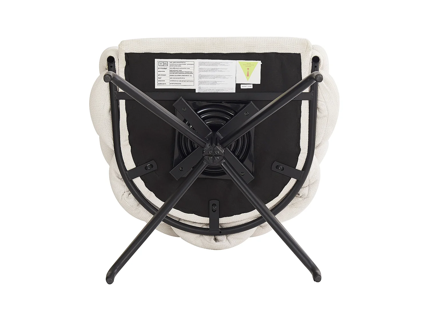 Lot de 2 chaises de salle à manger pivotantes avec dossier, structure en métal noir - velours beige