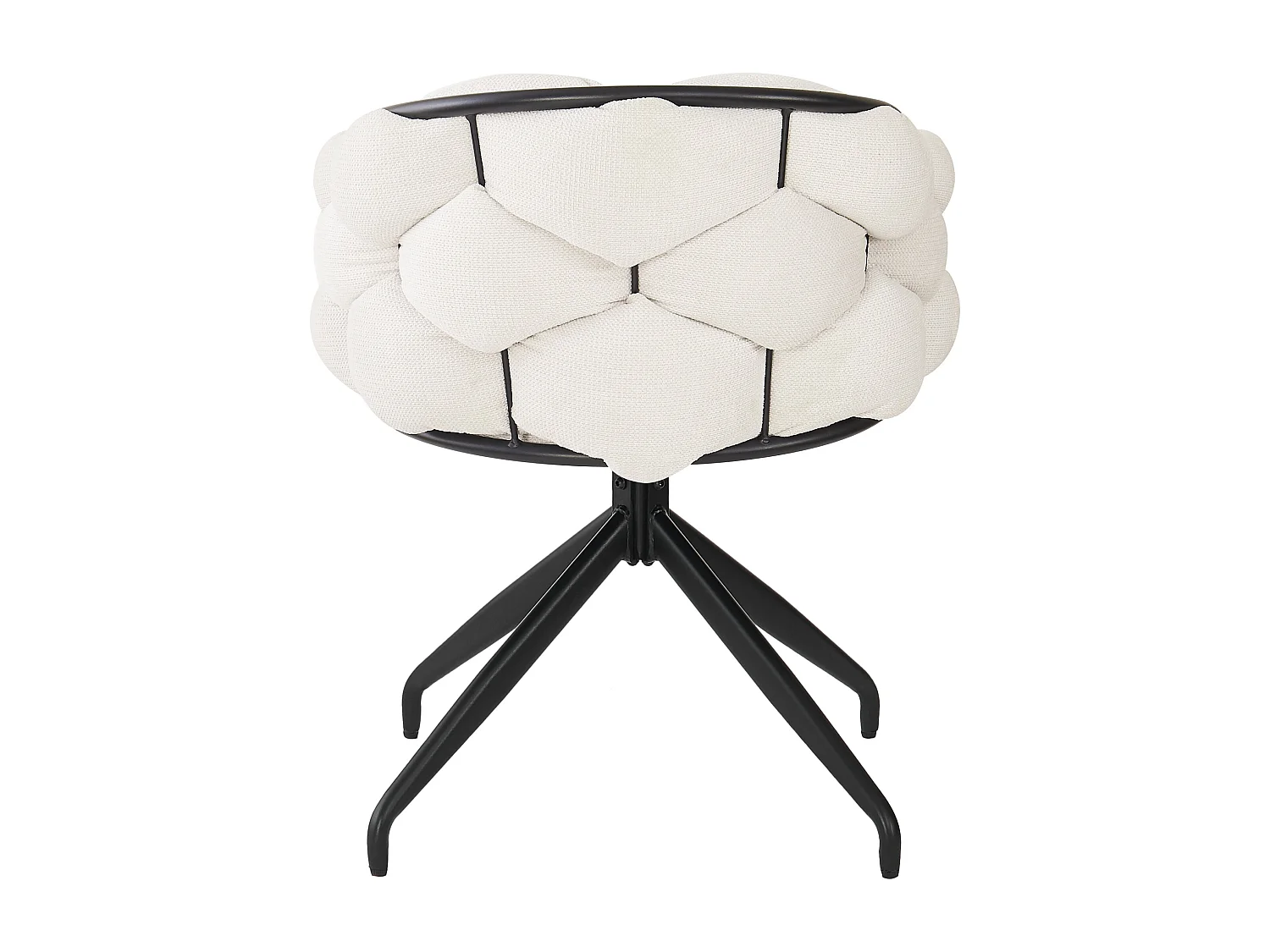 Juego de 2 sillas de comedor giratorias con respaldo y estructura de metal negro - terciopelo beige