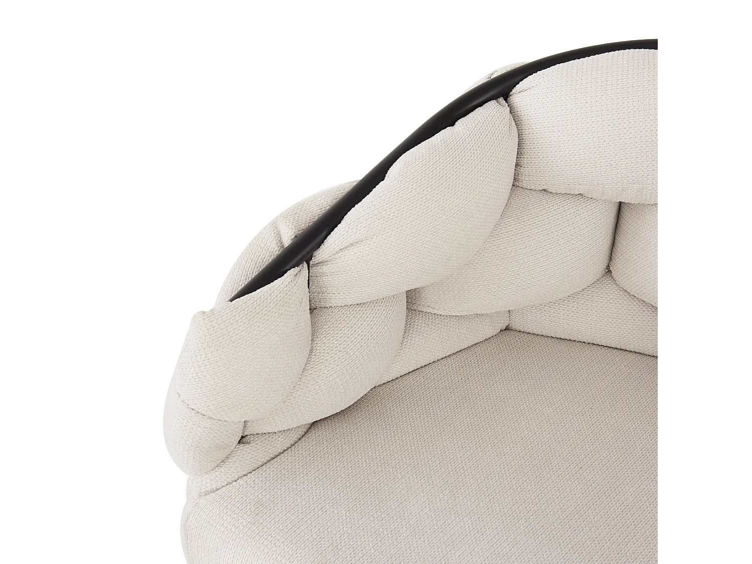 Juego de 2 sillas de comedor giratorias con respaldo y estructura de metal negro - terciopelo beige