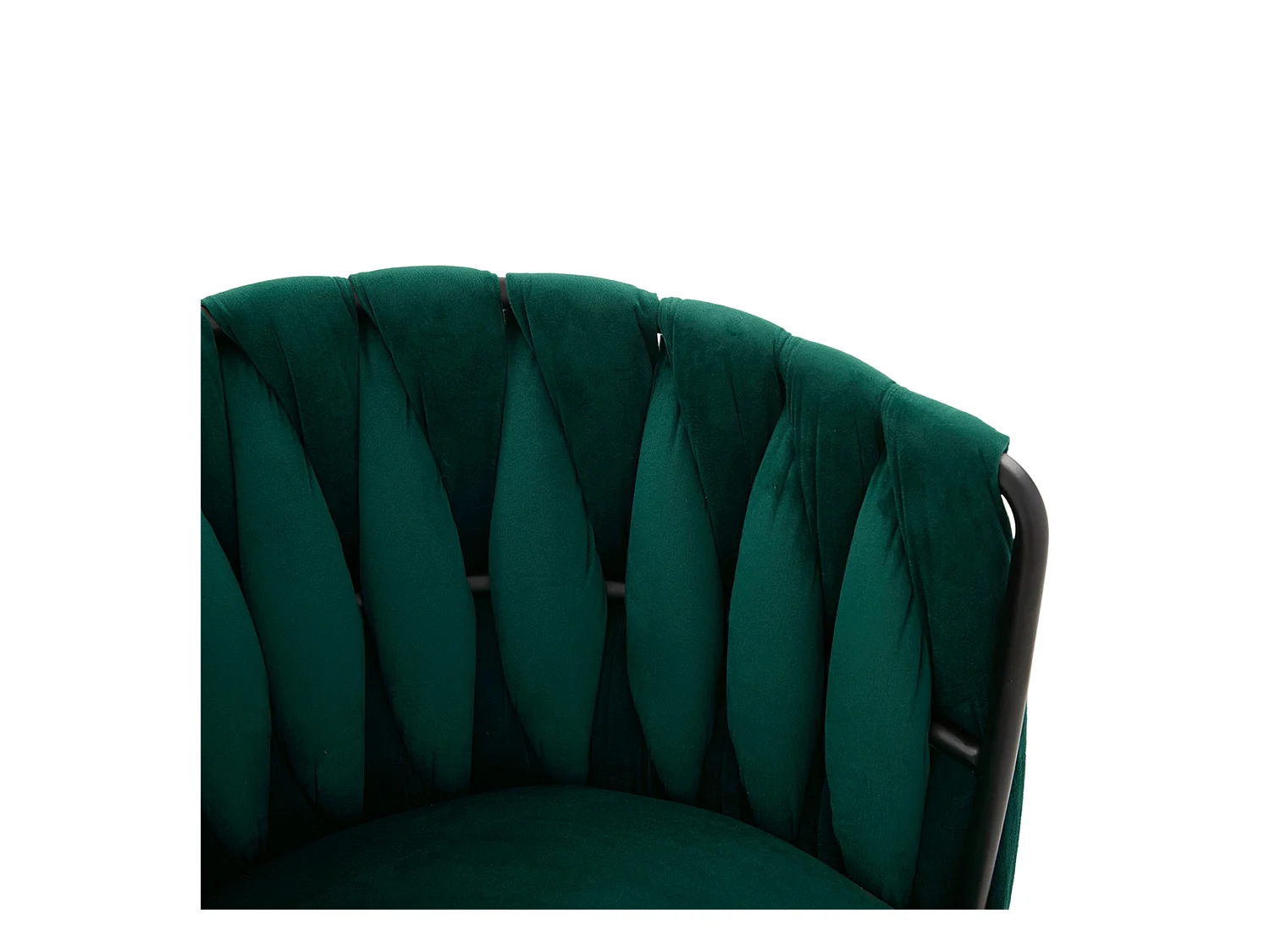 Lot de 2 chaises de salle à manger en velours vert avec fonction pivotante et pieds en métal noir