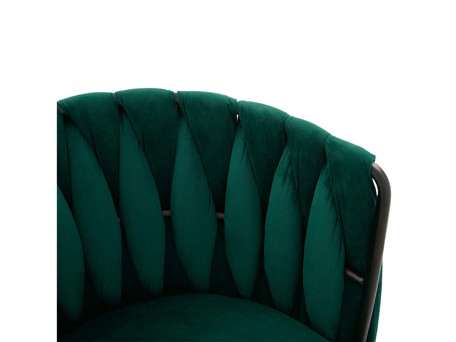 Lot de 2 chaises de salle à manger en velours vert avec fonction pivotante et pieds en métal noir