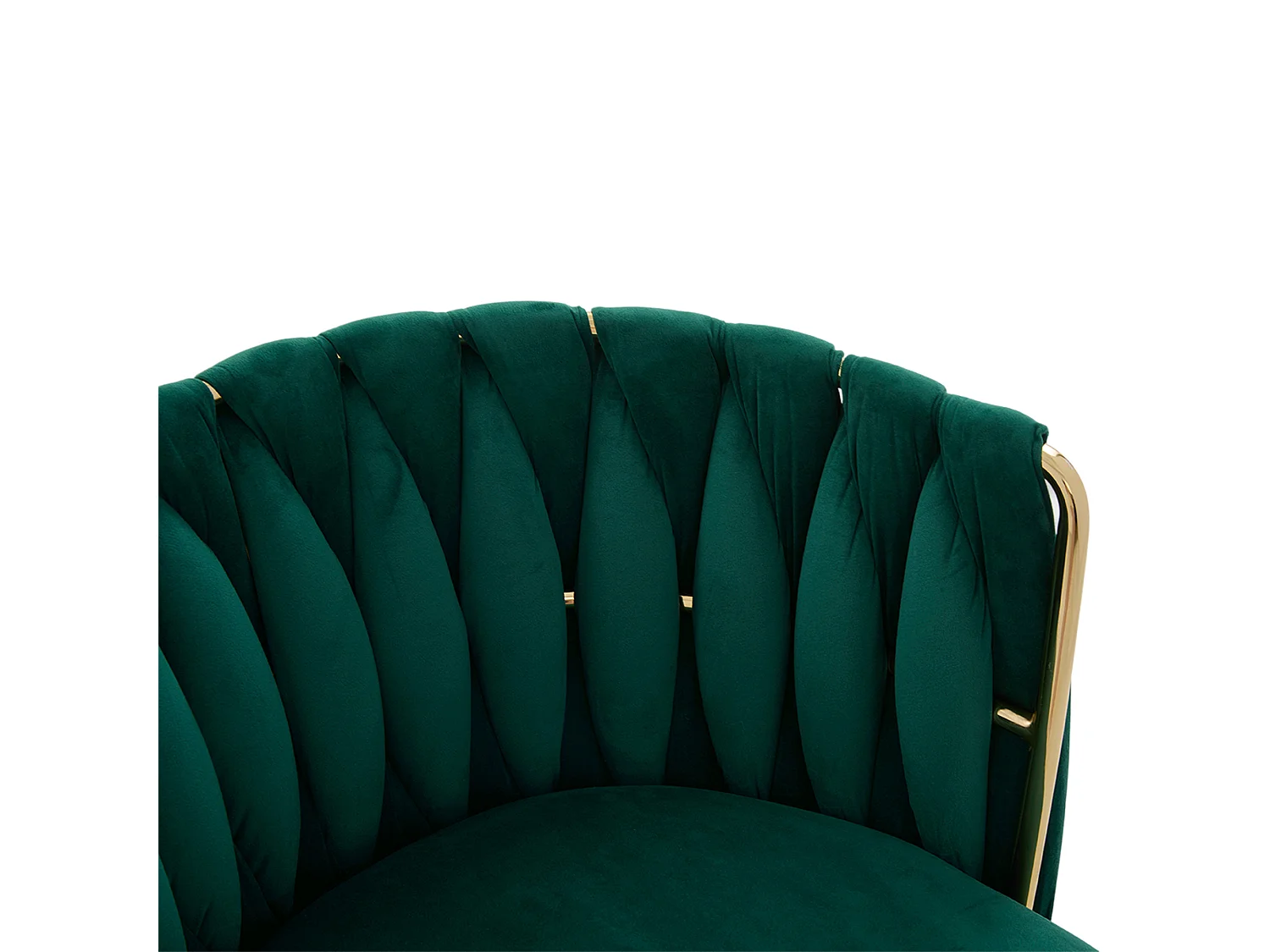 Lot de 2 chaises de salle à manger en velours vert avec fonction pivotante et pieds en métal doré