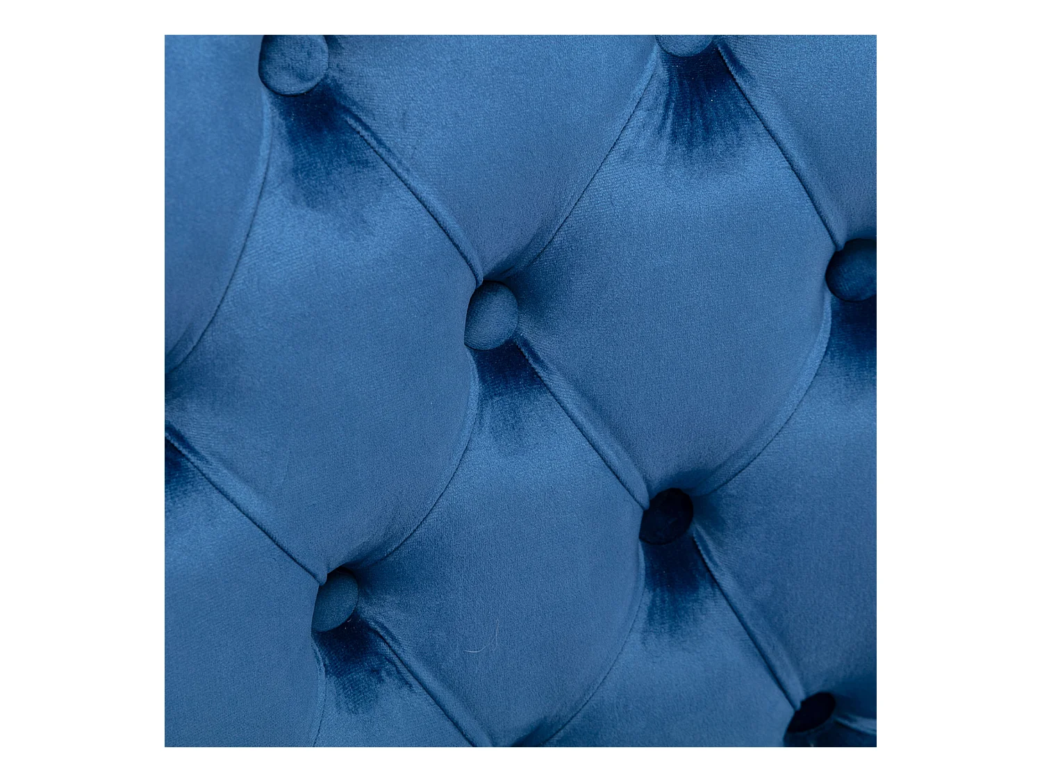 Lot de 2 chaises de salle à manger en velours bleu avec garniture cloutée et dossier rembourré