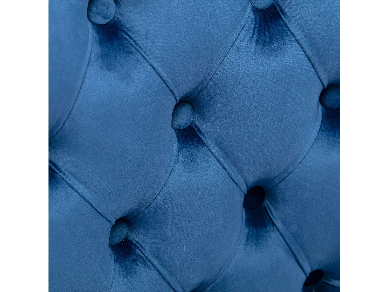 Lot de 2 chaises de salle à manger en velours bleu avec garniture cloutée et dossier rembourré