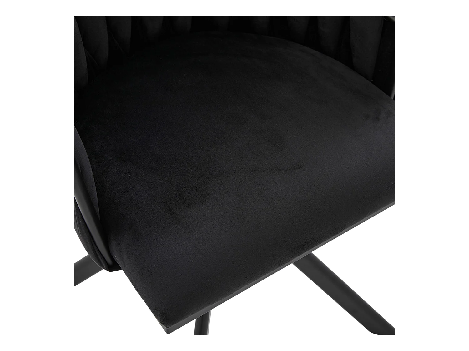 Lot de 2 chaises de salle à manger en velours noir avec fonction pivotante et pieds en métal