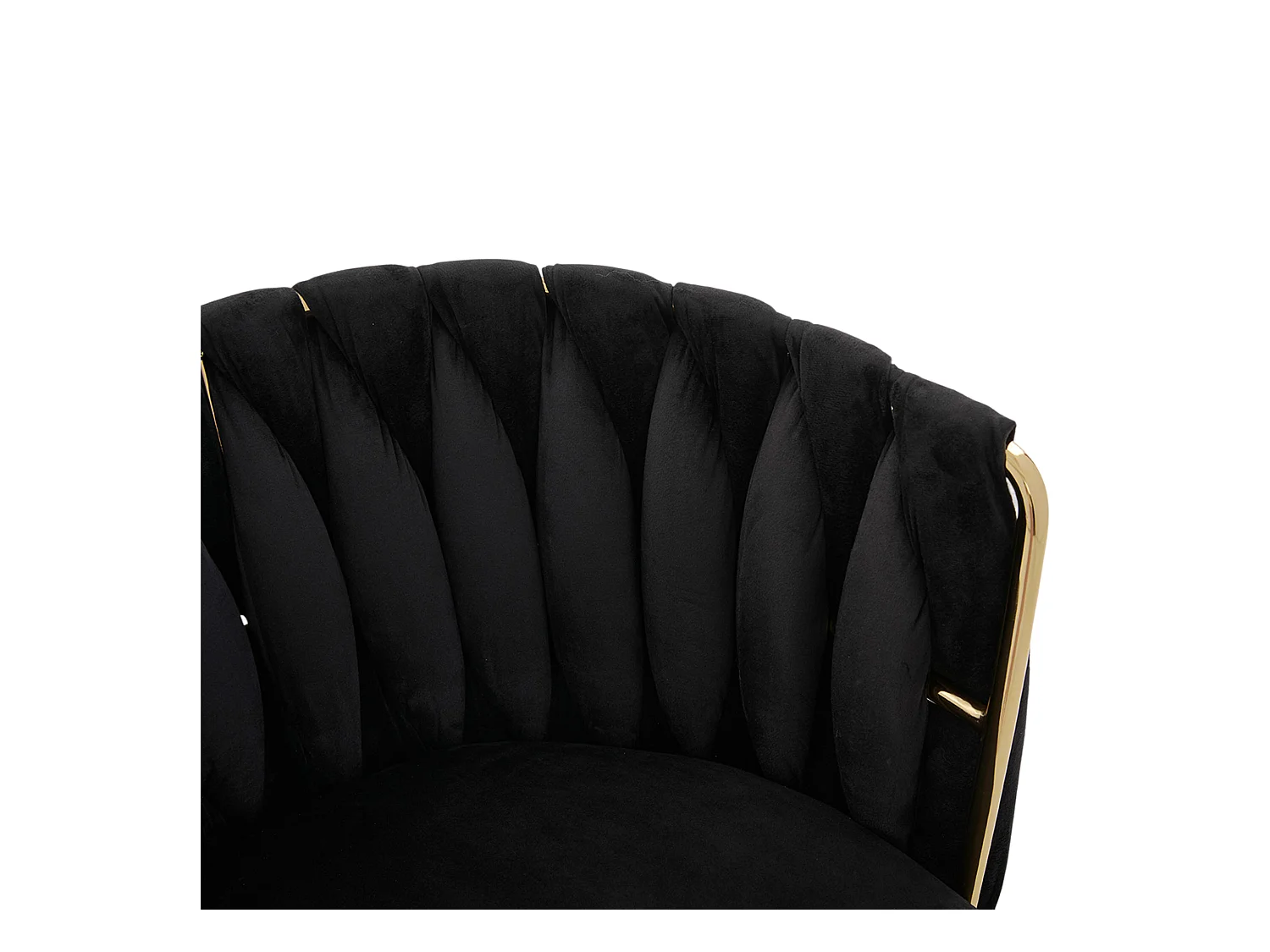 Lot de 2 chaises de salle à manger en velours noir avec fonction pivotante et pieds en métal doré