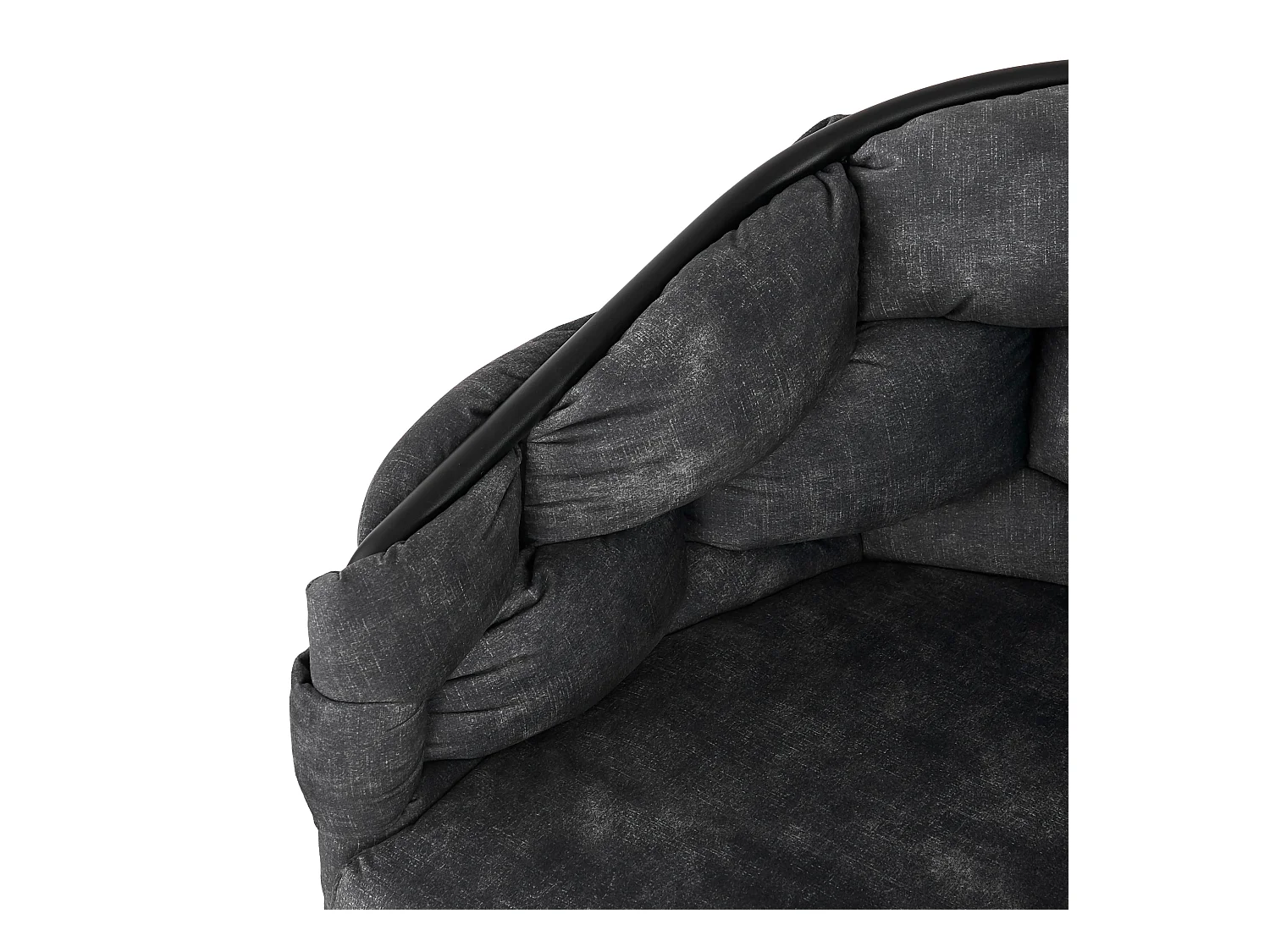 Lot de 2 chaises de salle à manger pivotantes avec dossier, structure en métal noir - velours gris