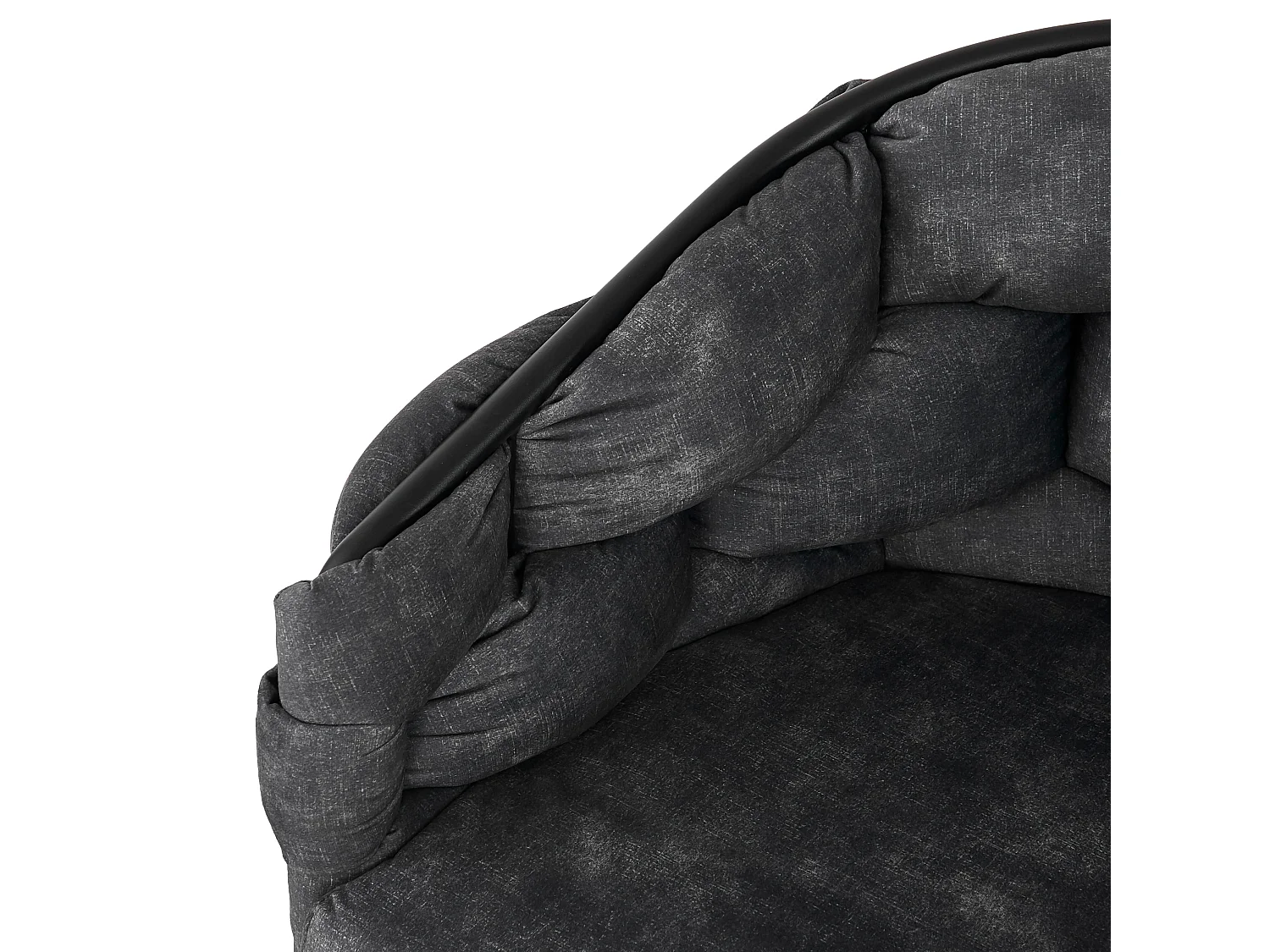 Lot de 2 chaises de salle à manger pivotantes avec dossier, structure en métal noir - velours gris