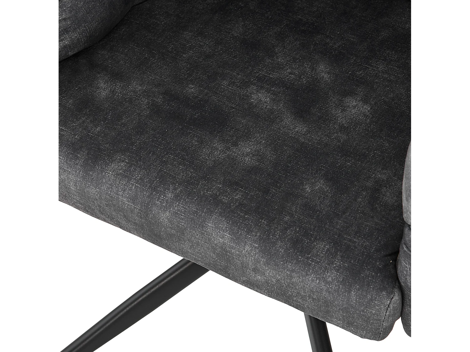 Lot de 2 chaises de salle à manger pivotantes avec dossier, structure en métal noir - velours gris