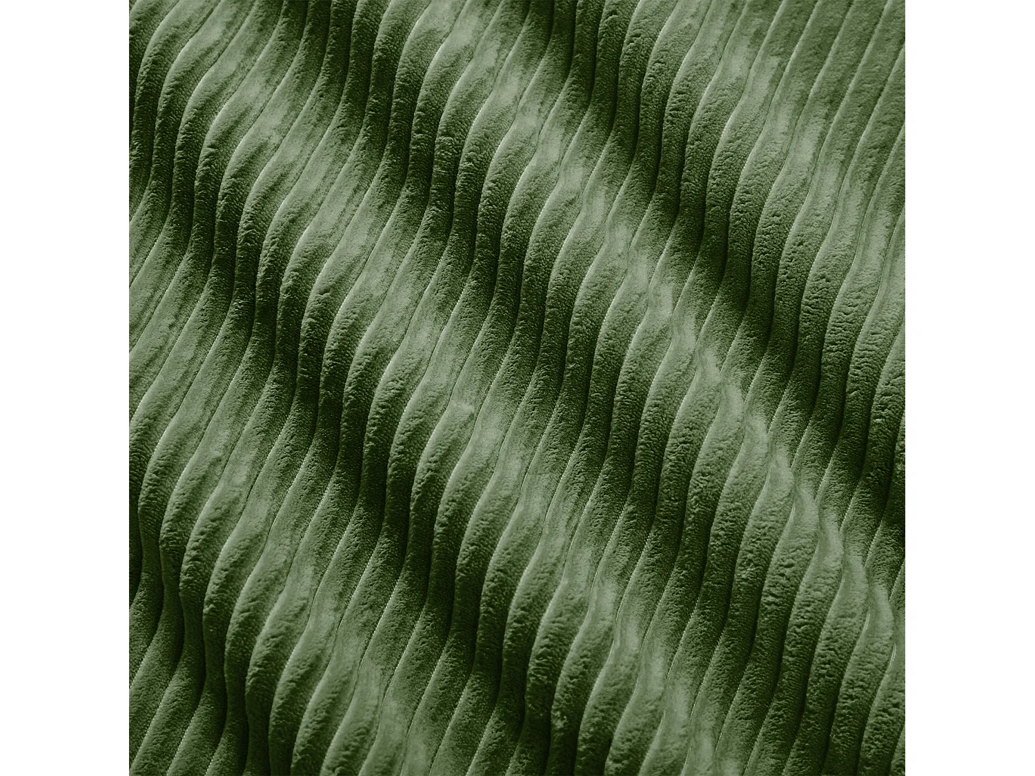 Canapé 3 places, canapé d'angle avec dossier rembourré et repose-pieds - Velours côtelé vert