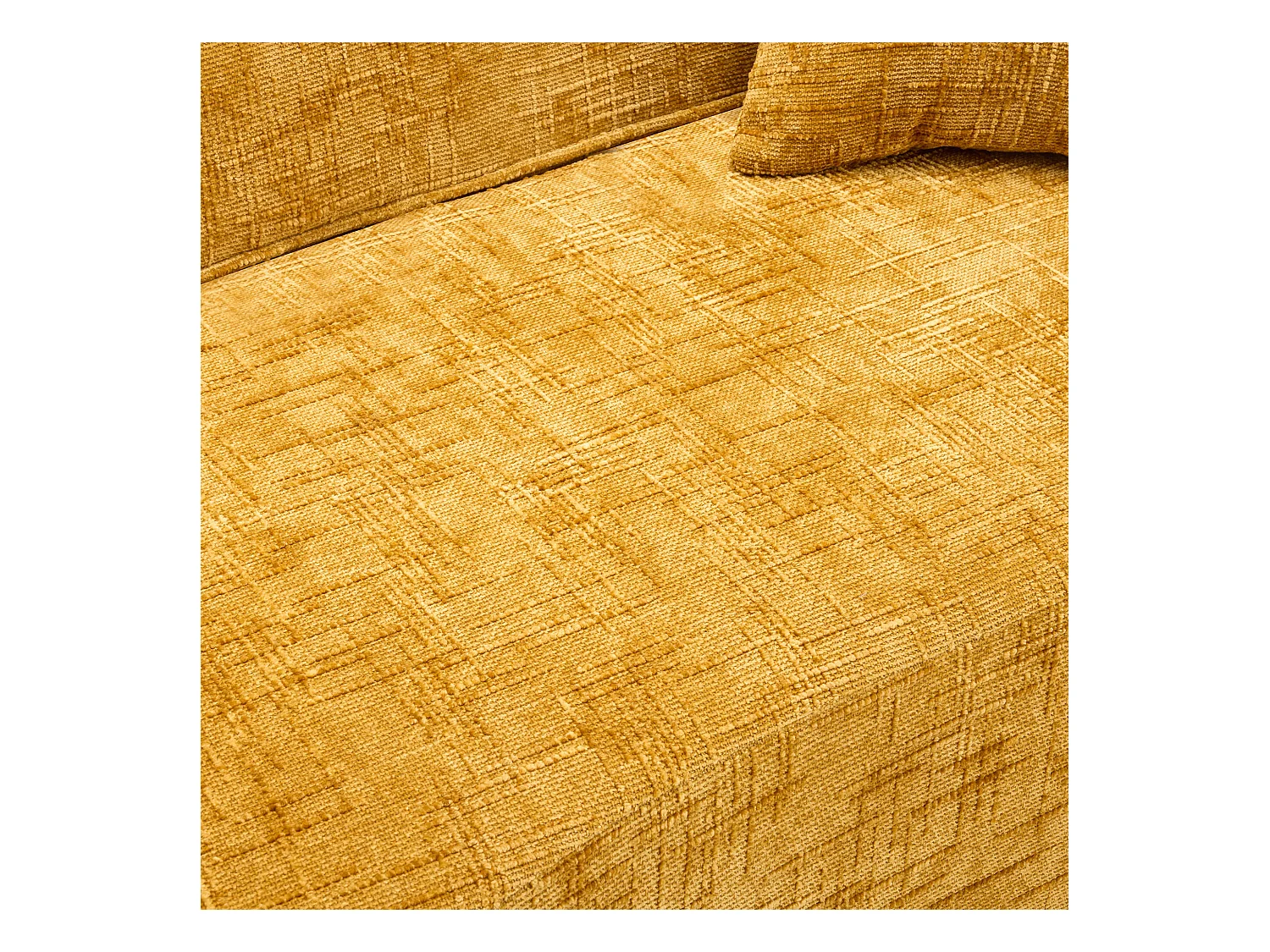 Canapé 2 places avec accoudoirs et coussins rembourrés, design incurvé - chenille jaune