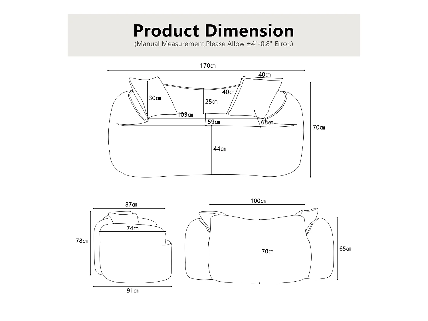 2-Sitzer-Sofa mit Armlehnen und gepolsterten Kissen, geschwungenes Design - rosa Chenille