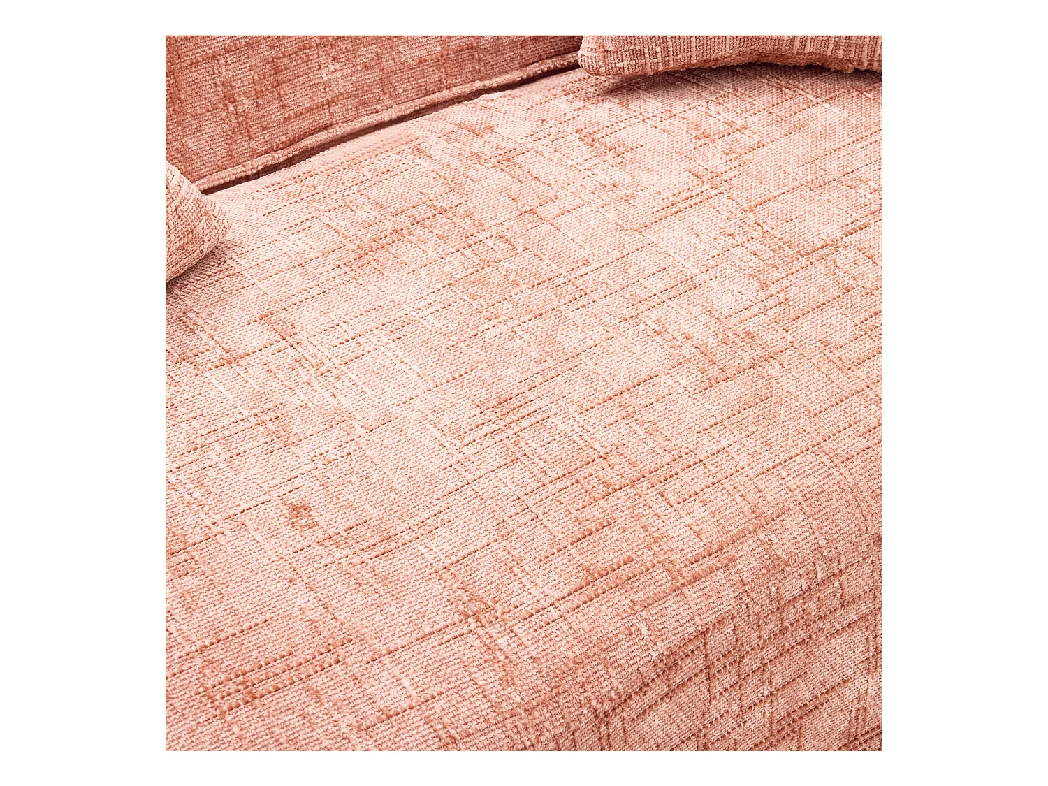 2-Sitzer-Sofa mit Armlehnen und gepolsterten Kissen, geschwungenes Design - rosa Chenille