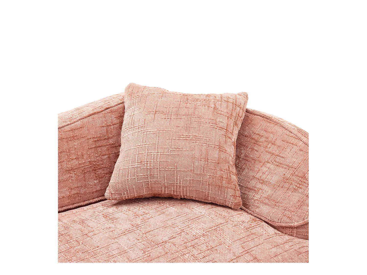 2-Sitzer-Sofa mit Armlehnen und gepolsterten Kissen, geschwungenes Design - rosa Chenille