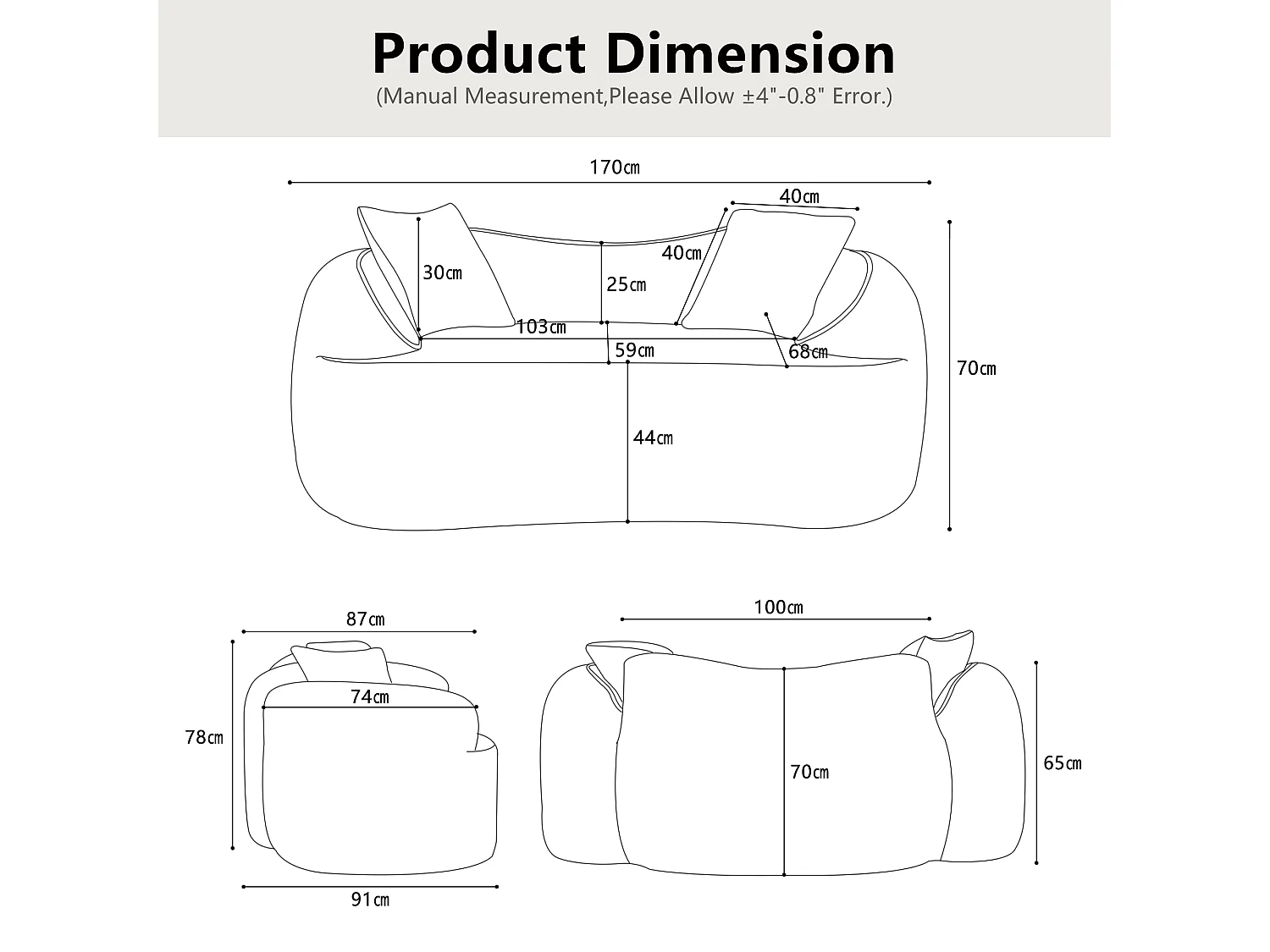 Canapé 2 places avec accoudoirs et coussins rembourrés, design incurvé - chenille rose