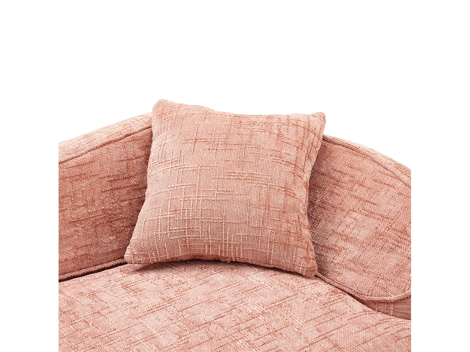 Canapé 2 places avec accoudoirs et coussins rembourrés, design incurvé - chenille rose