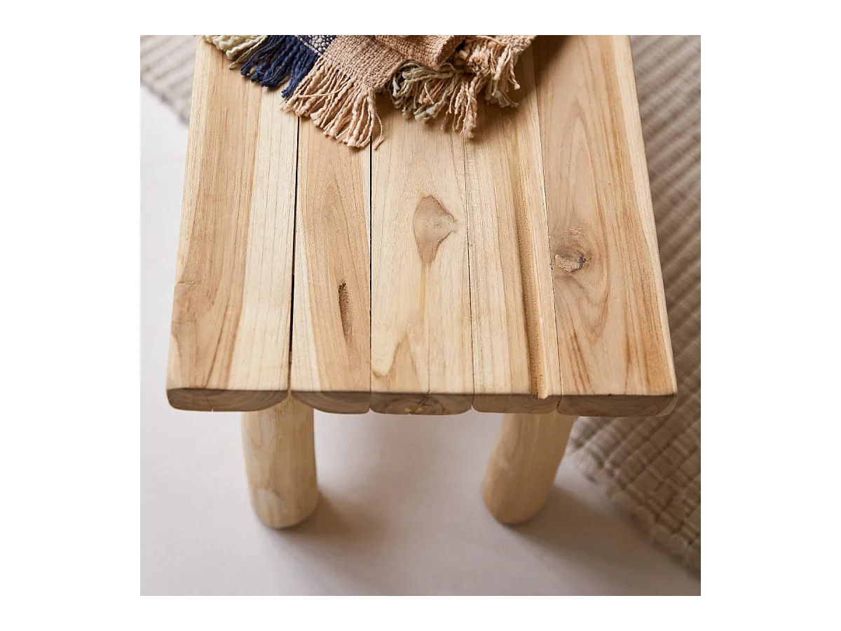 Panca decorativa per bambini in legno di teak 80 Kilim