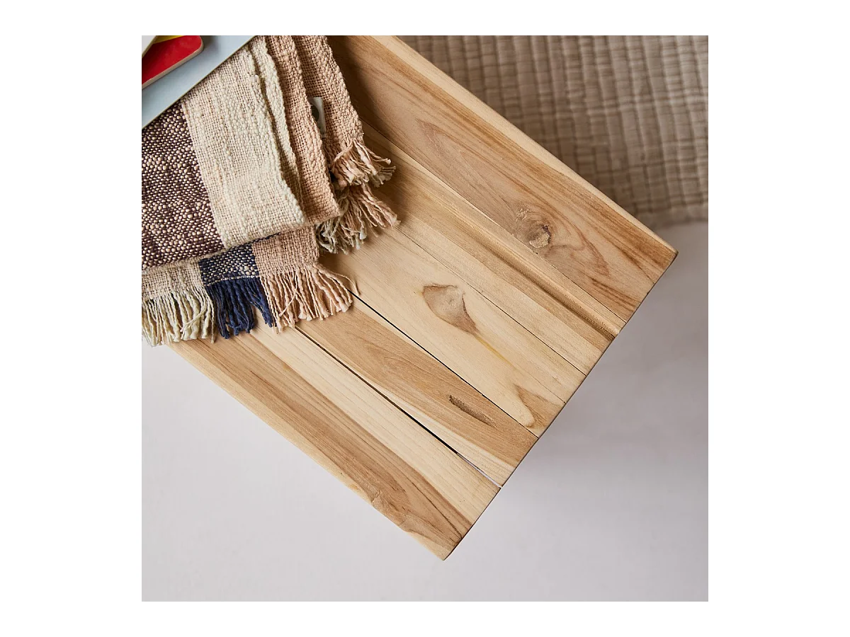 Panca decorativa per bambini in legno di teak 80 Kilim