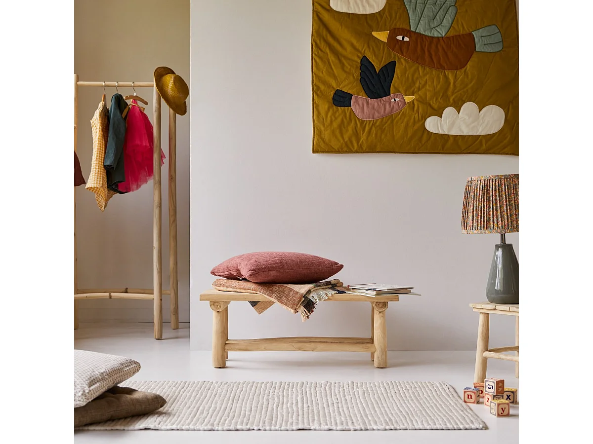 Panca decorativa per bambini in legno di teak 80 Kilim