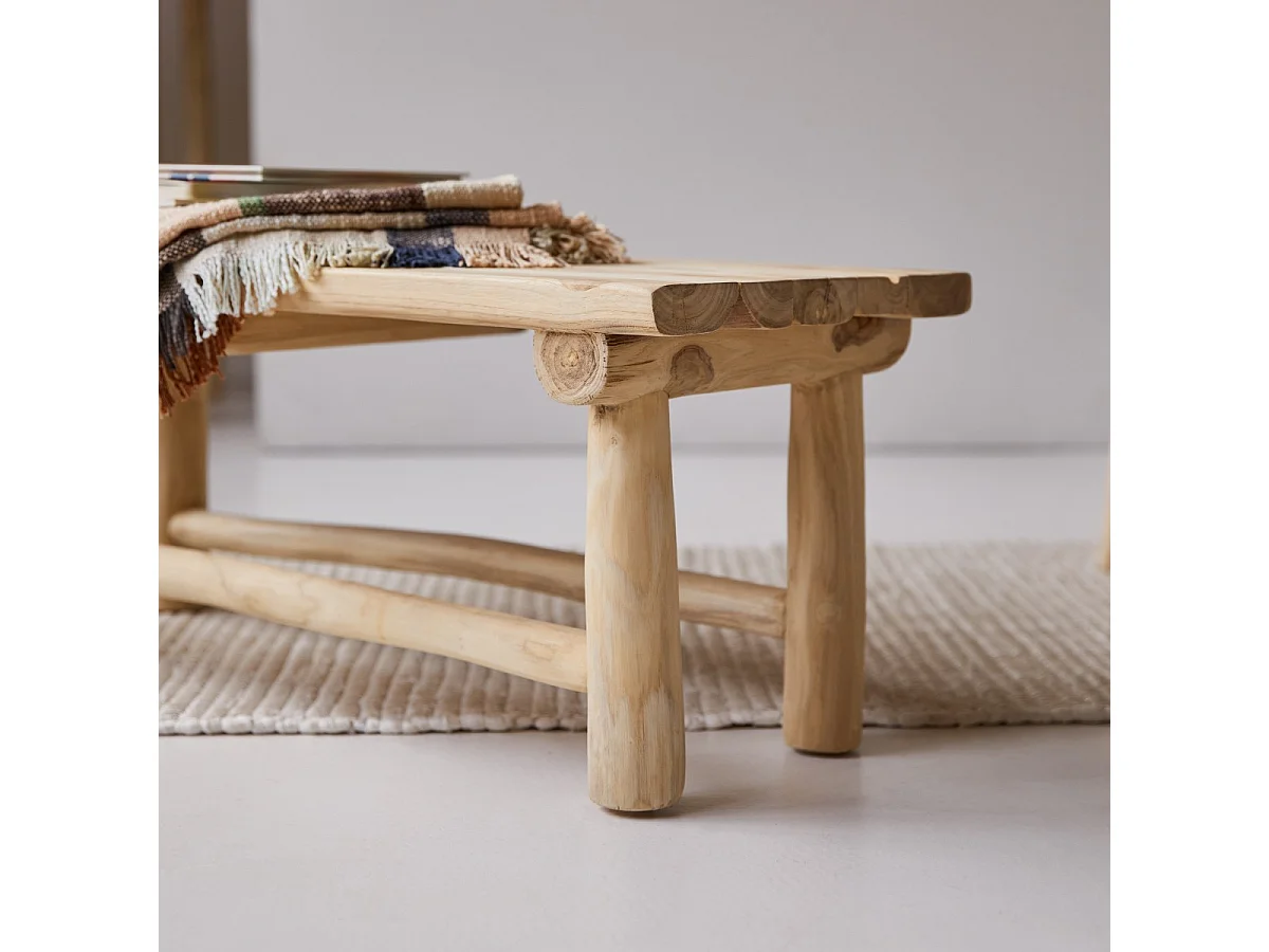 Panca decorativa per bambini in legno di teak 80 Kilim