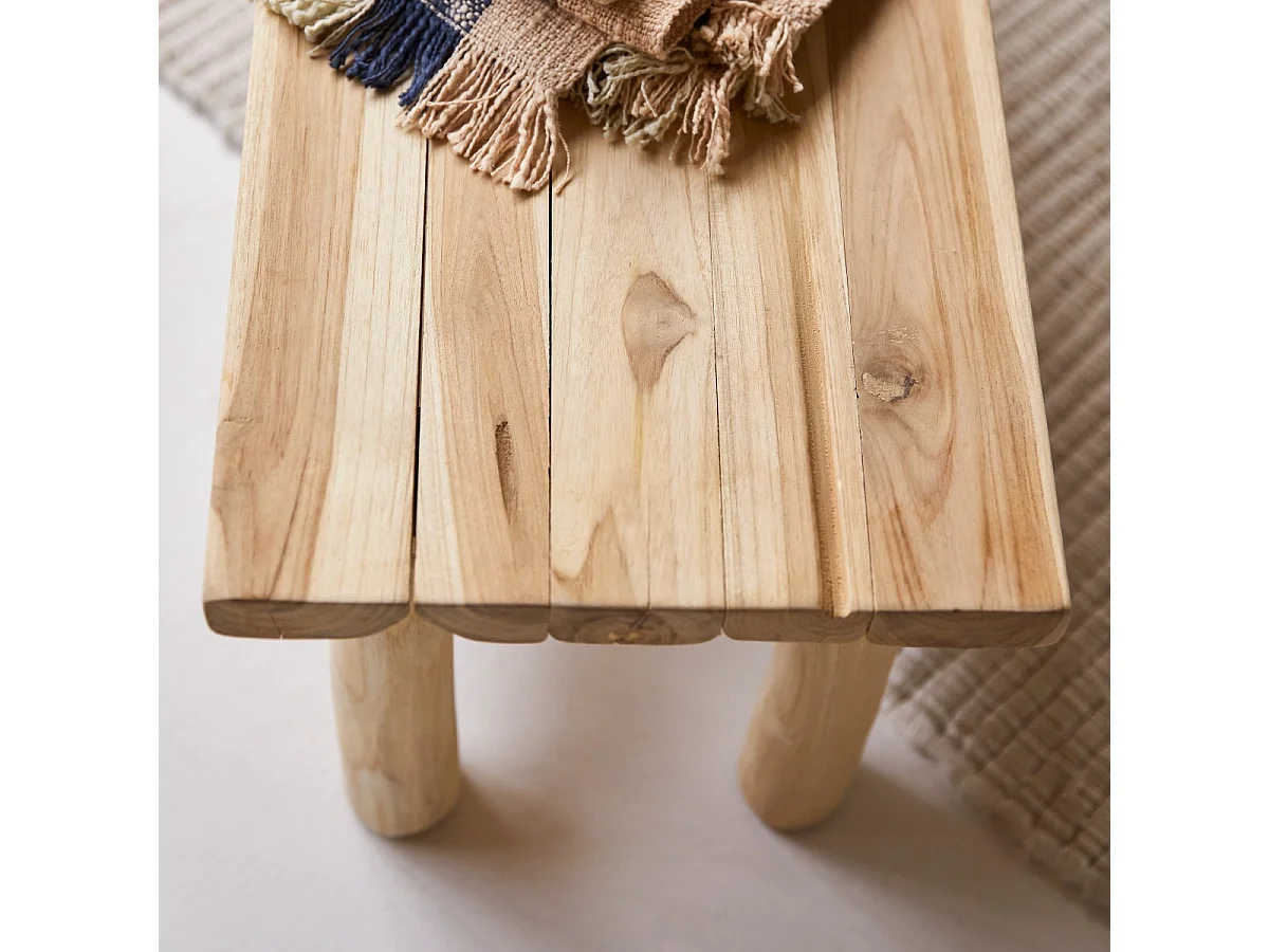 Panca decorativa per bambini in legno di teak 80 Kilim