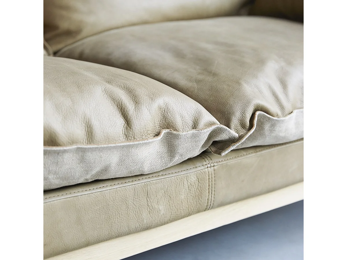 Poltrona in pelle e lino Woodnest Cheyenne