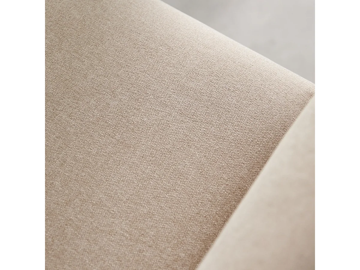 3-Sitzer-Sofa Bjorn aus massiver Eiche und ecrufarbenem Stoff