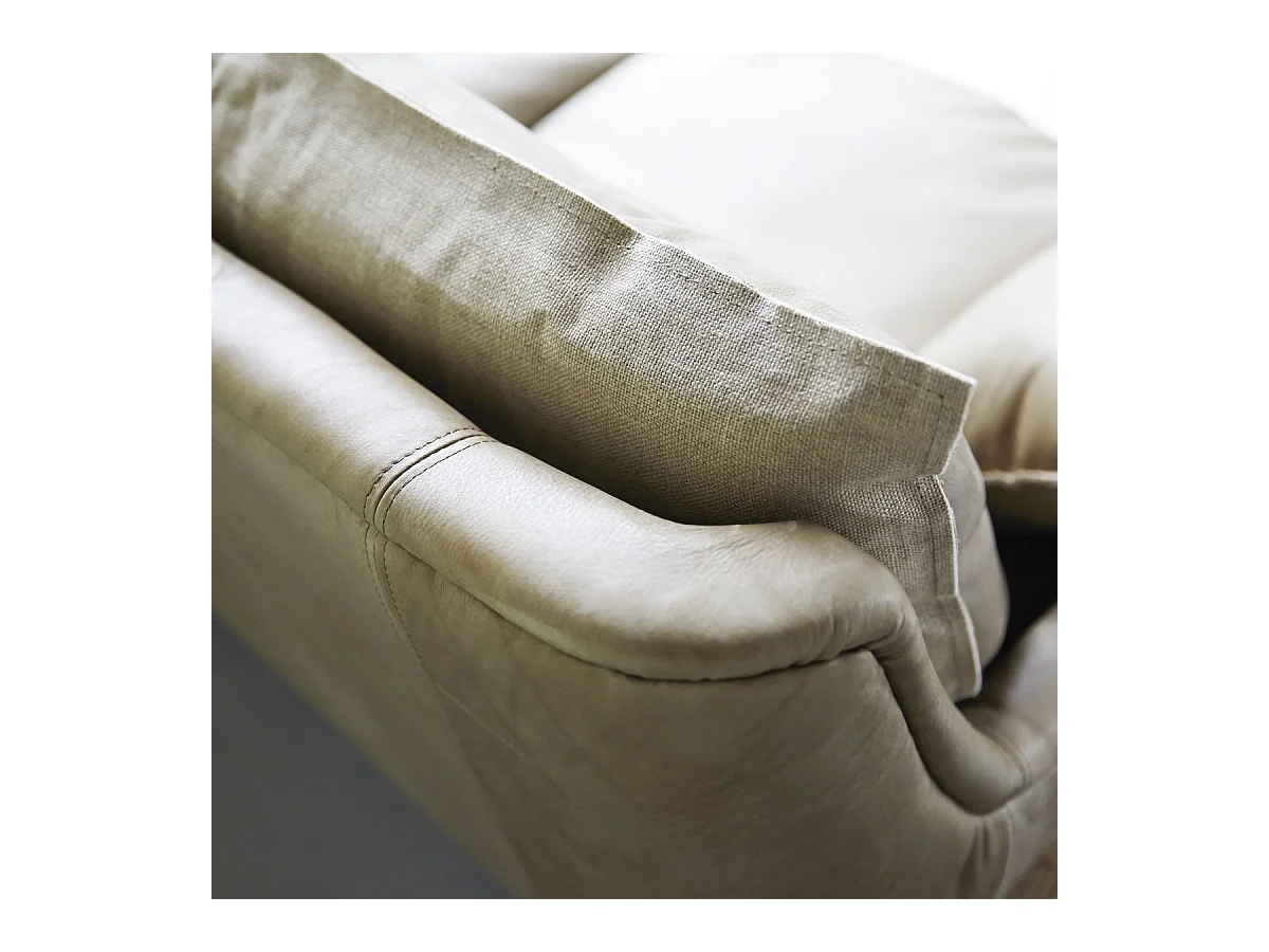 Sofa aus hochwertigem Leder und massivem Eichenholz Woodnest Cheyenne