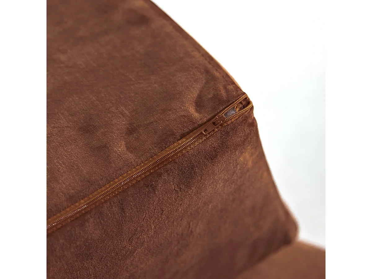 3-Sitzer-Sofa Finn aus terracottafarbenem Samt