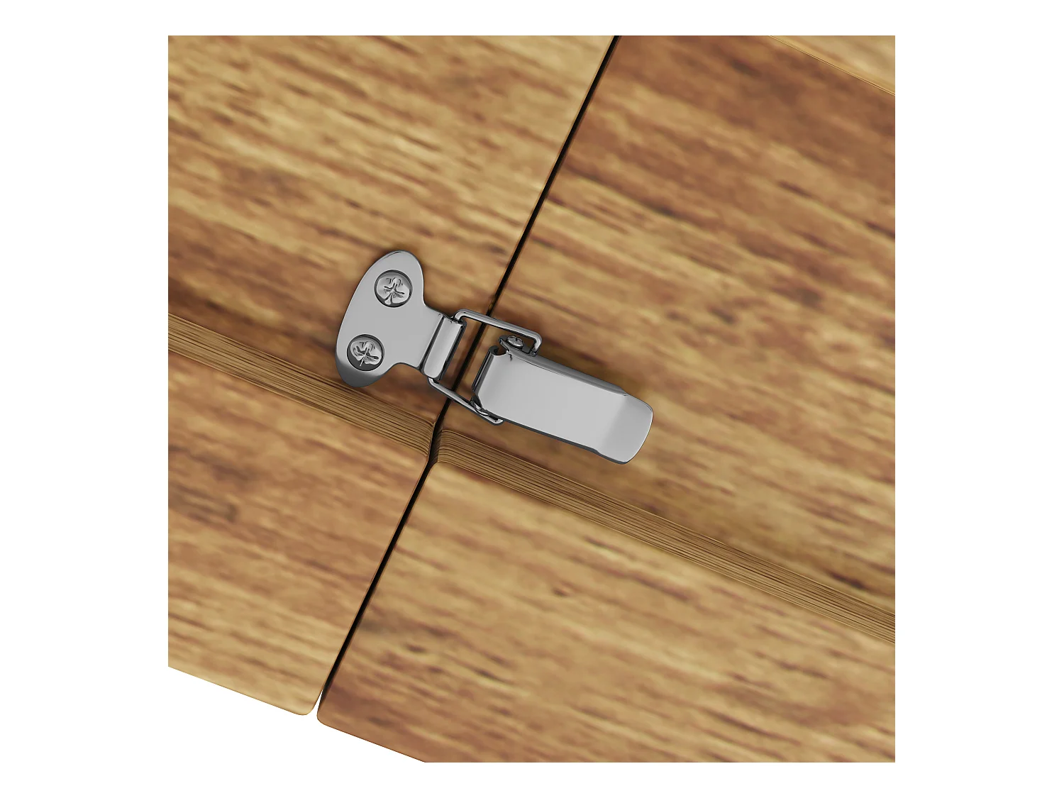 Table à manger extensible avec plateau en MDF grain de bois et pieds en fer noir