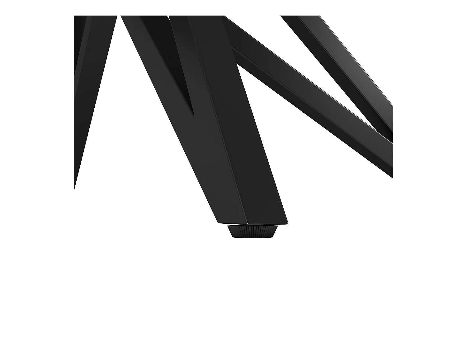 Table à manger extensible avec plateau en MDF grain de bois et pieds en fer noir