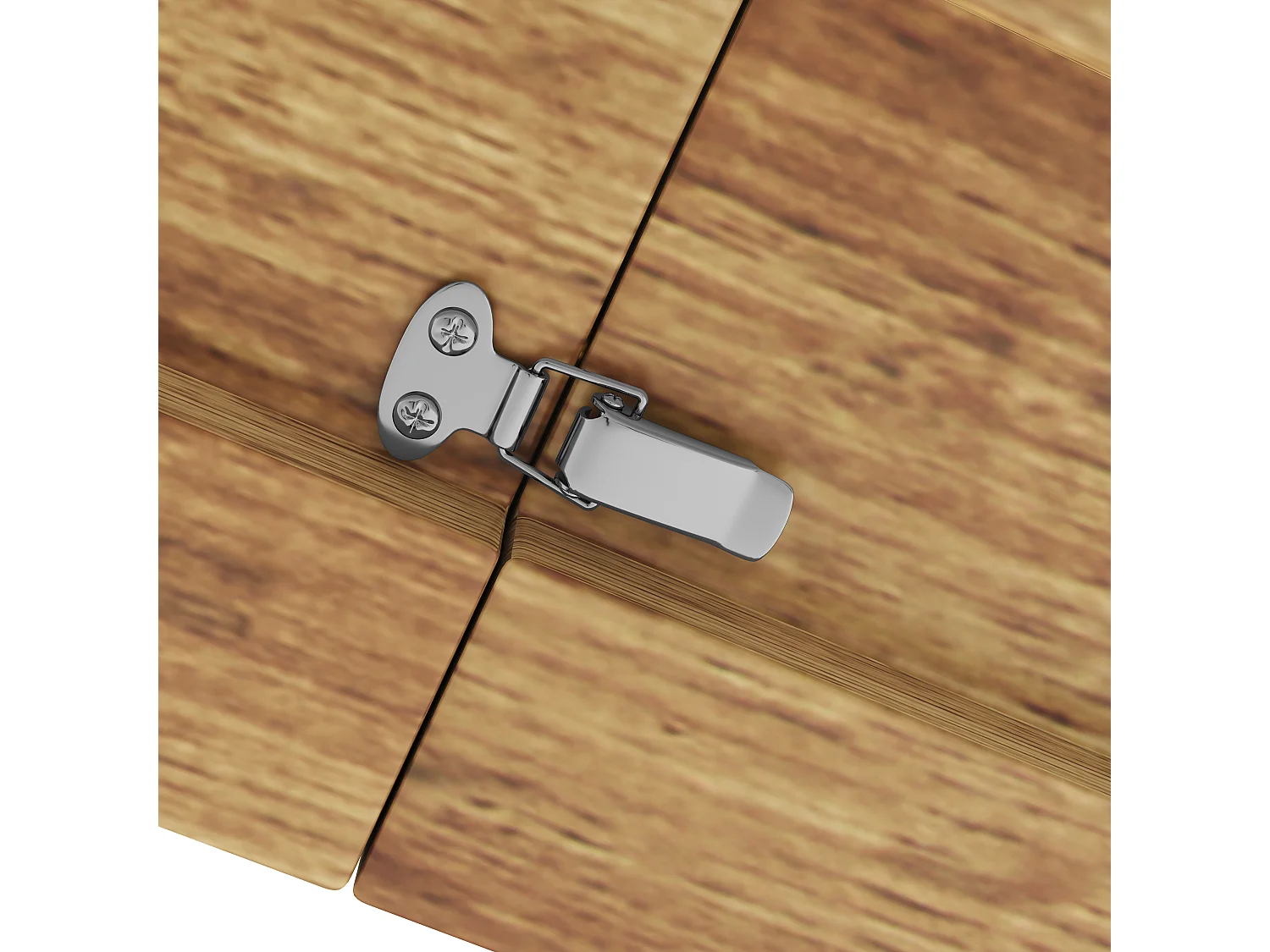 Table à manger extensible avec plateau en MDF grain de bois et pieds en fer noir