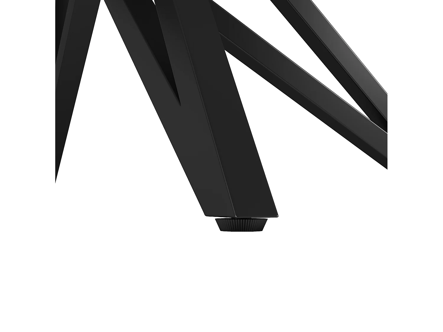 Table à manger extensible avec plateau en MDF grain de bois et pieds en fer noir