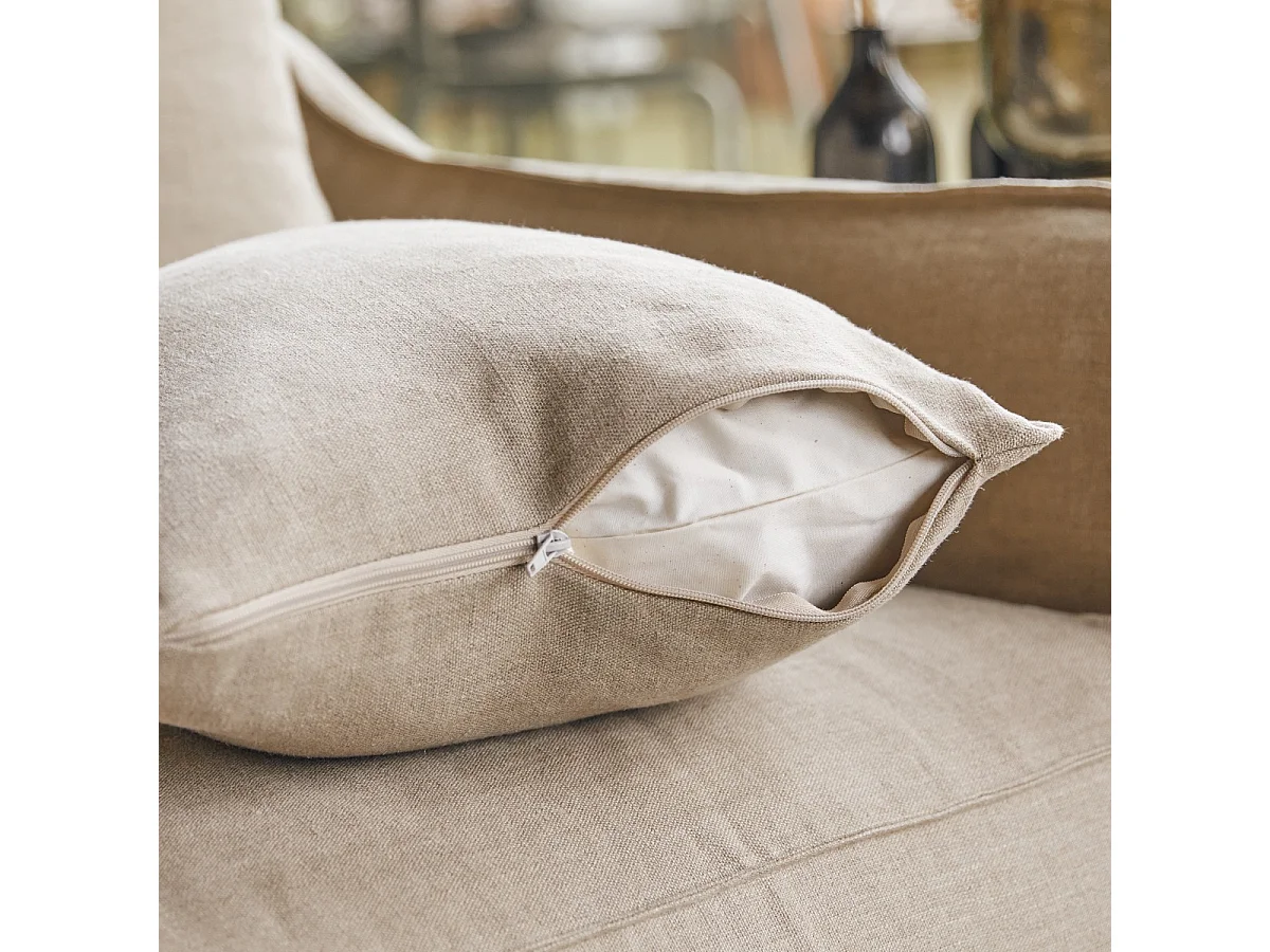 Sofa Ariane aus naturbelassenem Leinen, 5-Sitzer