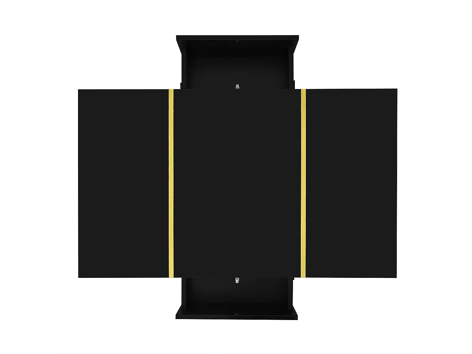 Table basse noire avec 2 tiroirs de rangement et pieds dorés - pour salon et bureaux