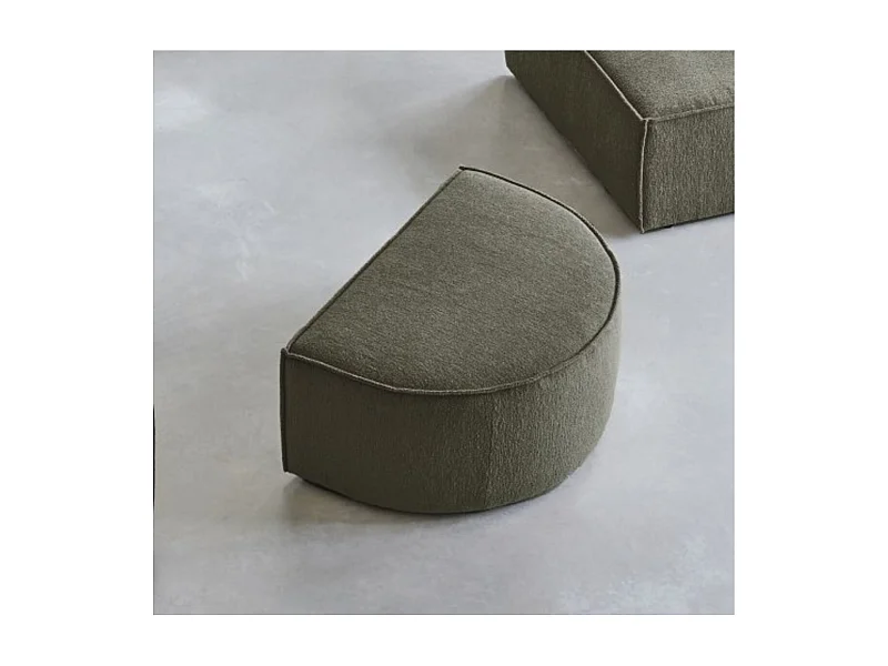 Fußhocker Dario mit camelfarbenem Stoffbezug, Einsitzer